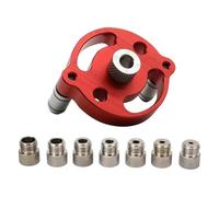 Kit de gabarit de perçage vertical auto-centrant 3/4/5/6/7/8/9/10 mm, bagues de perçage, perforatrice droite pour le travail du bois, outil de positionnement de gabarit de positionnement (rouge)