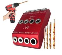 Kit de gabarit de perceuse de poche, gabarit de perceuse multi-angle en alliage d'aluminium pour trous coudés, accessoire compact pour menuiserie, meubles, assemblage d'armoires, entraînement multiple