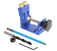 Kit de gabarit de poche pour le travail du bois avec pince en métal et foret étagé, comprend tournevis, collier d'arrêt en acier et vis, conçu pour un angle de perçage précis et des joints de bois