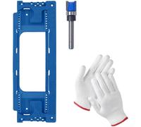 Kit de gabarit de positionnement de charnière réglable pour une utilisation sur des installations de portes résidentielles et commerciales standard (bleu + gants)
