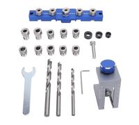 Kit de gabarit de trou de poche 3 en 1 en alliage d'aluminium de qualité supérieure, Kit de perçage pour chevilles avec goupille de positionnement pour les projets de menuiserie