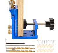 Kit de gabarit de trou de poche, dispositif de perçage à 15 degrés de vis de poche en métal, ensemble de système de gabarit de trou de goujon de poche Outil d’angle de joint en bois