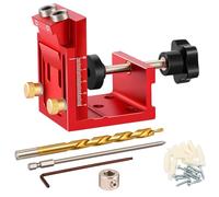 Kit de Gabarit de Trou de Poche，Gabarit de percage oblique pour bois，Ajustable Guide de Menuiserie de Percage，Positionneur de Trou Oblique pour Travail du Bois