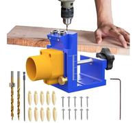 Kit de gabarit de trou de poche - Travail du bois Guide de trou de perçage Pocket Jig | Chercheur de forage oblique avec collecteur de poussière pour installation de serre Menuiserie pont bureau