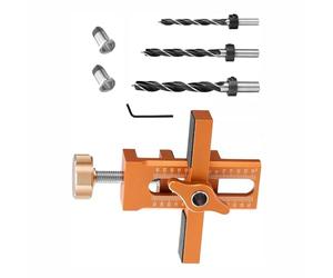 Kit de gabarit d'installation de porte d'armoire de précision, gabarit de montage de porte d'armoire réglable pour une détermination précise des positions d'installation (1 positionneur, 3 forets