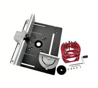 Kit de gabarit et de plaque d'insertion de routeur manuel for le travail du bois, élévateur et plaque de routeur de Table en alliage d'aluminium, outil rapide et précis(Black Set)