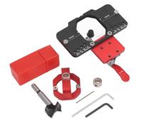 Kit de gabarit pour charnières 35 mm, gabarit de perçage de charnières de portes d’armoires en alliage d’aluminium, avec profondeur réglable et butée d’extrémité de 66 mm,