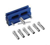 Kit de gabarit réglable à centrage automatique avec 6 bagues de perçage, alliage d'aluminium de qualité aérospatiale et acier traité thermiquement, trou de précision pour le travail du bois