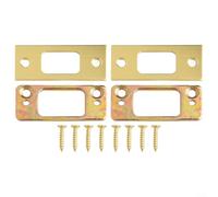 Kit de gâche en acier inoxydable avec cale d'espacement pour réparation de loquet de porte, renforcement de verrouillage de haute sécurité, pour une installation facile (doré, 2 pièces)