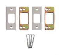 Kit de gâche en acier inoxydable avec cale d'espacement pour réparation de loquet de porte, renforcement de verrouillage de haute sécurité, pour une installation facile (argenté, 2 pièces)