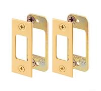 Kit de gâche haute sécurité avec cale d'espacement pour réparation de loquet de porte, plaque de renfort de serrure en acier inoxydable et entretoise de réglage de précision, facile (doré, 2 pièces)