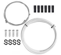 Kit de Gaines de Câble de Frein VTT et Cables de Freins de Vélo, Boîtier de Universel 2 en 1 Câbles de Changement de Vitesse Embouts à Sertir & Donuts pour Vélo de Montagne Vélo de Route (WHITE)