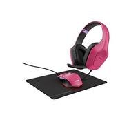 Kit de gaming 3-en-1 GXT 790 Tridox Casque-micro + Souris éclairée + Tapis de souris Rose