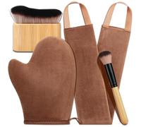 Kit de gant autobronzant 5 en 1 avec brosse autobronzante pour brosse autobronzante pour application de bronzage du dos, gant de bronzage pour autobronzant, applicateur de dos, brosse pour le corps