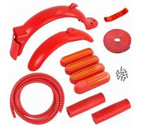 Kit de Garde-boue de Scooter, Support D'ailes de Scooter avec Couvercles Latéraux Couvercle de Frein à Main Bande Anti-collision pour Scooter électrique M365 Pro (rouge)
