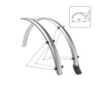 KIT DE GARDE-BOUE DE VÉLO WAG 28 POUCES EN POLYCARBONATE COULEUR ARGENT AVEC