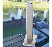 Kit de Garde-Corps de palier d'escalier Haut de Gamme - Système de Garde-Corps extérieur avec vis, Base et Clips à goupille carrée argentés pour Une sécurité et Un Confort accrus (Poteau cen