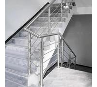 Kit de garde-corps en acier inoxydable pour intérieur - Système de garde-corps d'escalier de terrasse et de patio de 1,8 m pour usage résidentiel, scolaire et extérieur - Balustres de balustrade