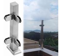 Kit de garde-corps en verre pour balustrade - Pince verticale pour panneau de verre - Idéal pour terrasse/plate-forme/maison/balcon - 1 pièce (poteau d'angle 95 cm)