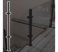 Kit de garde-corps en verre pour escaliers, hauteur 110 cm, balustre en verre pour terrasse, réglable pour 60-120 cm, design d'angle, solution de sécurité moderne pour la maison et les entreprises