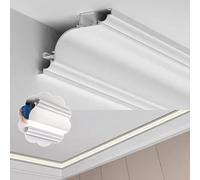 Kit de garniture de moulage de couronne à LED, couvercle diffuseur de plafond pour éclairage d'accentuation, rondelle murale impeccable, corniche, sans bande lumineuse (4 m)