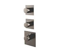 kit de garniture Herzbach Design iX PVD 2000 .40 Black Steel, pour module thermostatique Universal
