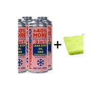 Kit de gaz de climatisation FreezeEco 5x R134a 3in1 gaz de climatisation de remplacement avec huile et produit d'étanchéité