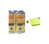 Kit de gaz de climatisation FreezeEco 5x remplacement R1234yf 2 en 1 gaz de climatisation avec huile et mastic + Microfibre