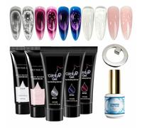 Kit de Gel Constructeur pour les Ongles Ongles Longue Tenue 5 Couleurs | Coat Pour Gel D'Extension D'Ongles Convient aux confirmés et aux débutants pour la sculpture moulage art design c