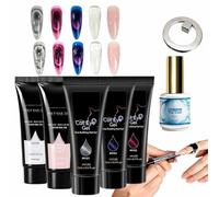 Kit de Gel Constructeur pour les Ongles polyvalente longue tenue en 5 | Gel top coat à l'effet goutte d'eau Sculpture Moulage Art Design Construction Femmes Salon À Domicile Beauté