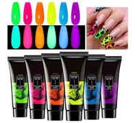 Kit de Gel Couleurs pour Ongles - Gel Femme Brillant dans le Noir | 6 Couleurs Pailleté Longue Tenue Séchage Rapide Manucure pour Femmes