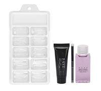 Kit de gel d’extension pour ongles avec pinceau à double tête, 15 g de gel d’extension et 30 ml de solution anti-adhésive pour un nail art durable, adapté aux débutants et aux prof (S2421)