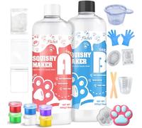 Kit de gel de silicone pour Taba - 1000 g de caoutchouc de silicone super doux, kit de fabrication à squishy à séchage rapide avec patte de chat, taiyaki, moule d'ours, cadeau créatif anti-stress pour