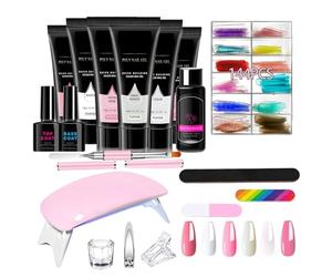 Kit de gel d'extension d'ongles - Pack Poly Sculpt Builder, système d'allongement avancé | Formule de mise en forme de Salon, outils de durcissement, ensemble d'accessoires d'artisanat en cri