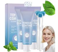 Kit De Gel Nettoyant Pour La Langue Avec Brosse, Kit De Gel Nettoyant Pour La Langue, Grattoir Et Exfoliant Pour Adultes, Avec Ge Nettoyant (3 pièces)
