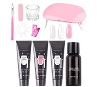 Kit de Gel Poly pour Extensions d'Ongles | Fournitures pour Manucure,Gel d'Extension Poly pour Ongles - pour Débutantes Professionnelles Étudiantes Femmes Salons à Domicile Soins Spa Journée