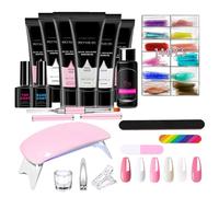 Kit De Gel Pour Prolongation Des Ongles | 6 Couleurs Portable Compact - Vernis Semi-Permanent pour Prolongation,Usage Voyage Domicile Bureau Extérieur École Épouse Petite Amie