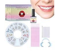 Kit de gemmes dentaires pour les dents - Kit de bijoux de dent facile à installer | débutant de bijoux à la mode | de cristaux de dents de bricolage | D des autocollants brillants pour u