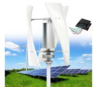 Kit de Générateur D'éolienne 14000W, 12V/24V/48V/110V/220V Kit de Générateur D'éolienne à Hélice Verticale, Kit de Générateur de vent à 3 Pales, pour Camping-Car, Maison, Marine,White-220V