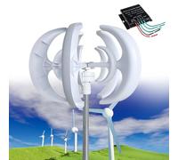 Kit de Générateur D'éolienne,Ensemble D'électricité D'éolienne Verticale 12000W 12V/24V/48V,Générateur D'énergie éolienne Horizontale à 5 Pales Pour La Maison,Le Bateau L'éclairage Public,White-24V