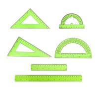 Kit de Géométrie 6 Pièces - Set de Traçage Complet avec Règle 30cm, Équerres (45° et 60°) et Rapporteur - Plastique Transparent Haute Résistance - Idéal pour École, Collège et Dessin Technique