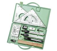Kit de géométrie avec compas et boîte de rangement graphique | Lot de 16 outils de précision géométrique pour dessin, boîte de rangement graphique pour artistes, étudiants, enseignants