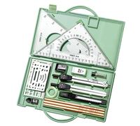 Kit de géométrie avec et boîte de rangement | Lot de 16 outils de précision géométrique pour dessin, boîte de rangement graphique pour artistes, étudiants, enseignants