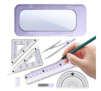 Kit de Géométrie | de Géométrie et Outil de Dessin pour École | Matériel de Dessin avec Trousse de Rangement | pour Ados Étudiants Salle de Classe Croquis Mesure