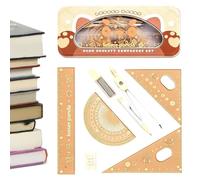 Kit De Géométrie Ensemble mignon avec 7 pièces rapporteur gomme | Set Règle Rapporteur Pour école lycée maths dessin art classe test étudiants garçons filles