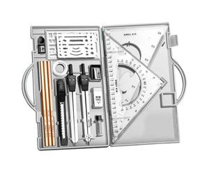 Kit de géométrie - Kit de géométrie - 16 outils de mathématiques - Outils de dessin avec boîte de rangement - Fournitures de dessin graphique pour ingénieurs architectes