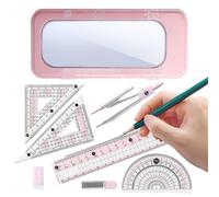 Kit de Géométrie | Kit Rapporteur Règle Outils de Mathématiques Dessin | Équerre Fourniture Scolaire pour Adolescents Élèves | Étude Salle de Classe Dessin Art Conception Esquisse