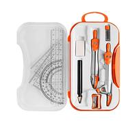 Kit de géométrie mathématique, compas, rapporteur, règle triangulaire, école, orange