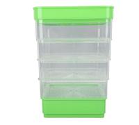 Kit de Germination Empilable à 4 Niveaux, Plateau de Culture de -légumes Peu Encombrant pour Germes de Soja, Opération Facile pour Les Débutants en Jardinage (sans Parasol)