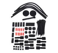 Kit de gestion de câbles 173 pièces avec gaine de rangement, attaches auto-adhésives et réutilisables. Matériau écologique ultra-résistant et